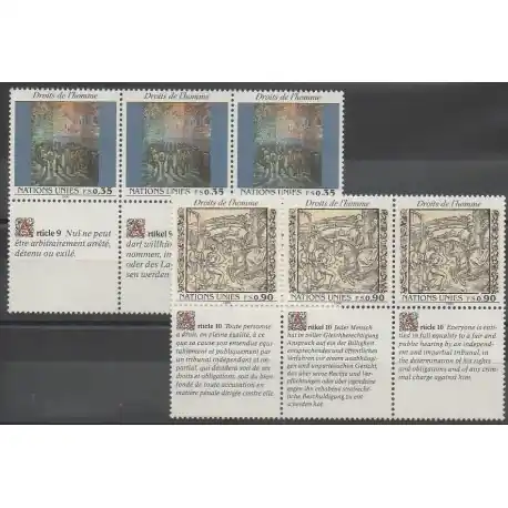 Prix Choc Nations Unies (ONU - Genève) - 1990 - No 196/201 - Droits de l'Homme