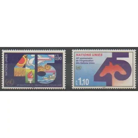 Nations Unies (ONU - Genève) - 1990 - No 192/193 - Nations unies En Vogue