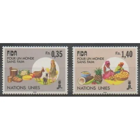 Nations Unies (ONU - Genève) - 1988 - No 163/164 - Fruits ou légumes Prix Promo