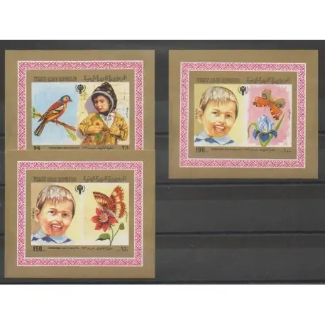 Yémen - République arabe - 1980 - No BI des PA171/PA173 - Enfance - Insectes Haute Qualité