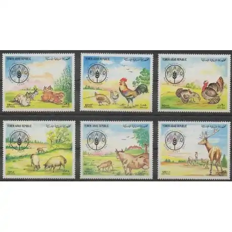 Yémen - République arabe - 1982 - No PA190/PA195 - Mammifères Jusqu’à Épuisement Des Stocks