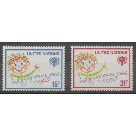 Top Vente Nations Unies (ONU - New-York) - 1979 - No 302/303 - Dessins d'enfants