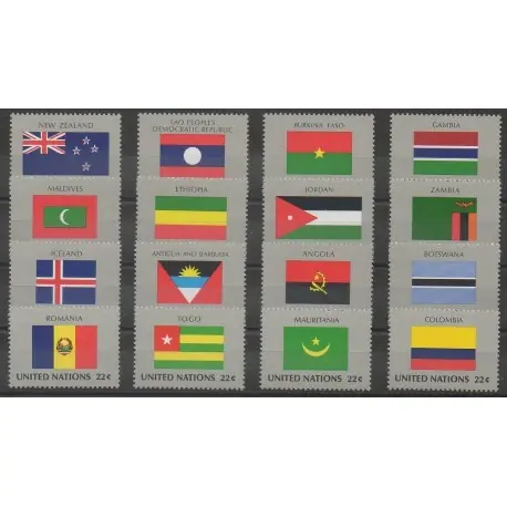 Vente Directe Nations Unies (ONU - New-York) - 1986 - No 467/482 - Drapeaux