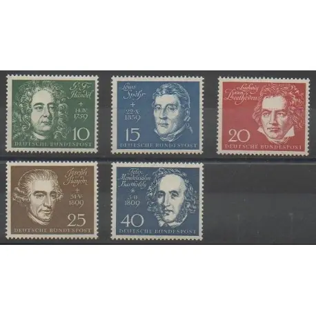 Original Allemagne occidentale (RFA) - 1959 - No 188/192 - Musique