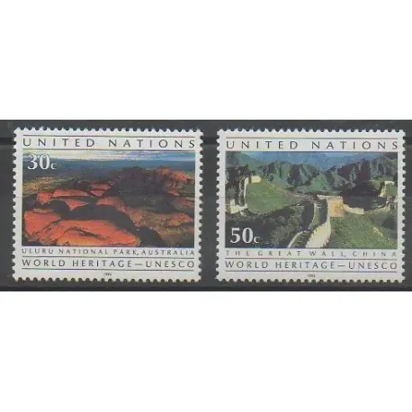Nations Unies (ONU - New-York) - 1992 - No 605/606 - Sites Prix Réduit