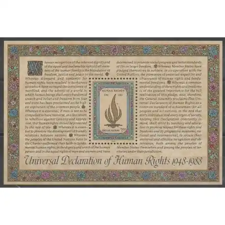 Nations Unies (ONU - New-York) - 1988 - No BF10 - Droits de l'Homme Réduction