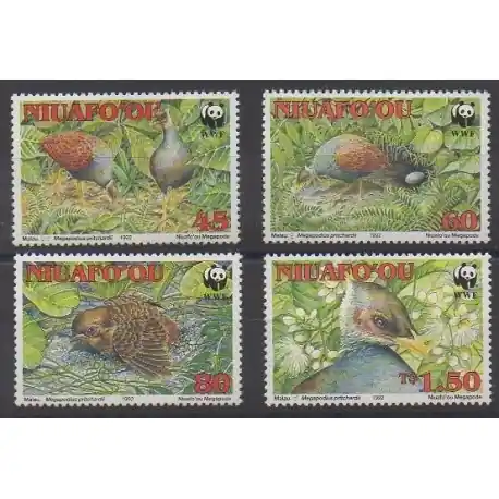 Produit De Marque Tonga - Niuafo'ou - 1992 - No 175/178 - Oiseaux - Espèces menacées - WWF