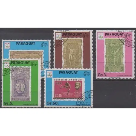 Petit Prix Paraguay - 1990 - No 2490/2493 - Timbres sur timbres - Oblitérés