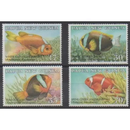 Certifié Papouasie-Nouvelle-Guinée - 1987 - No 534/537 - Vie marine
