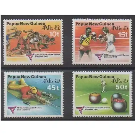 Prix Choc Papouasie-Nouvelle-Guinée - 1982 - No 445/448 - Sports divers
