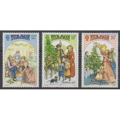 Livraison Gratuite Man (Ile de) - 1987 - No 348/350 - Noël
