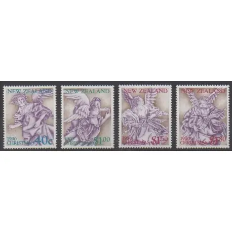 Certifié Nouvelle-Zélande - 1990 - No 1084/1087 - Noël