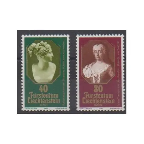 Livraison Gratuite Liechtenstein - 1980 - No 682/683 - Célébrités - Europa - Art