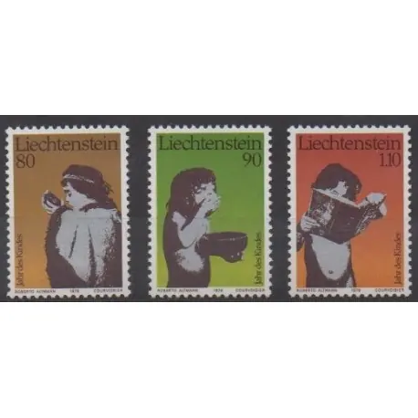 Prix Cassé Liechtenstein - 1979 - No 666/668 - Enfance