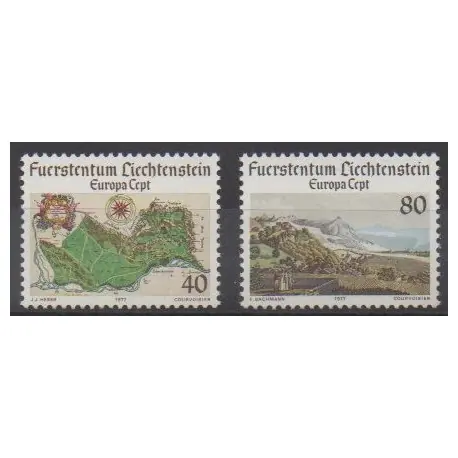 Liechtenstein - 1977 - No 612/613 - Sites - Europa Premium