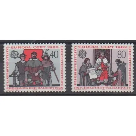 Meilleur Prix Liechtenstein - 1982 - No 732/733 - Histoire - Europa