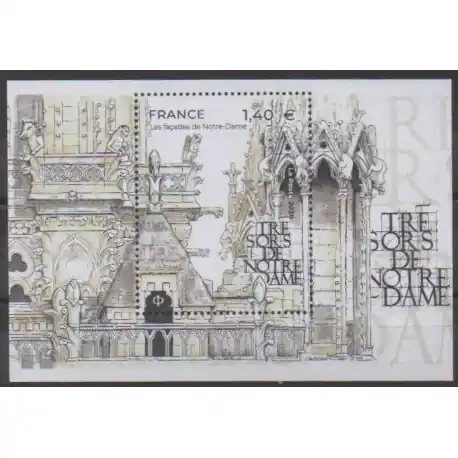 Prix Réduit France - Blocs et feuillets - 2020 - No BF151 - Églises - Notre Dame de Paris