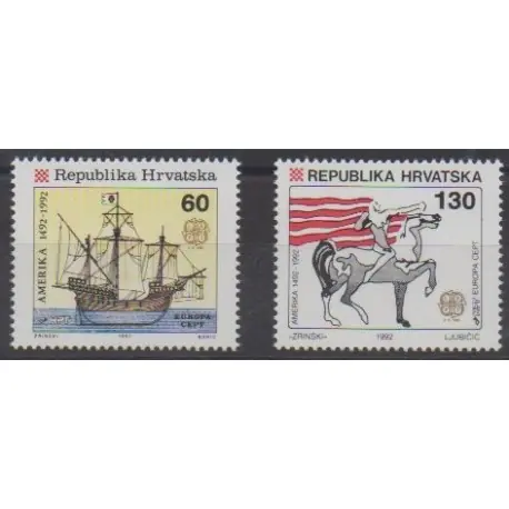 Acheter Direct Croatie - 1992 - No 171/172 - Christophe Colomb - Europa