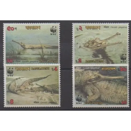 Bangladesh - 1990 - No 300/303 - Reptiles - Espèces menacées - WWF Soldes