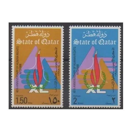 Vente Flash Qatar - 1988 - No 564/565 - Droits de l'Homme