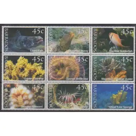 Barbade - 2001 - No 1043/1051 - Vie marine Nouvel Arrivage