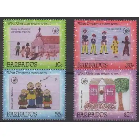 Barbade - 1996 - No 952/955 - Dessins d'enfants - Noël Nouvel Arrivage