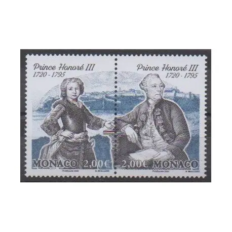 Petit Prix Monaco - 2020 - No 3247/3248 - Royauté - Principauté - Honoré III