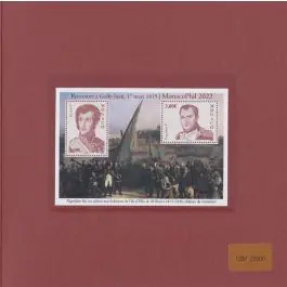 Timbre de collection Monaco - Bloc Feuillet "Monacophil 2022" - Rencontre entre Honor V et Napolon 1er Commander Maintenant