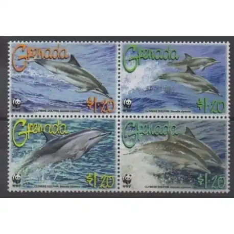 Authentique Grenade - 2007 - No 4987/4990 - Mammifères - Espèces menacées - WWF