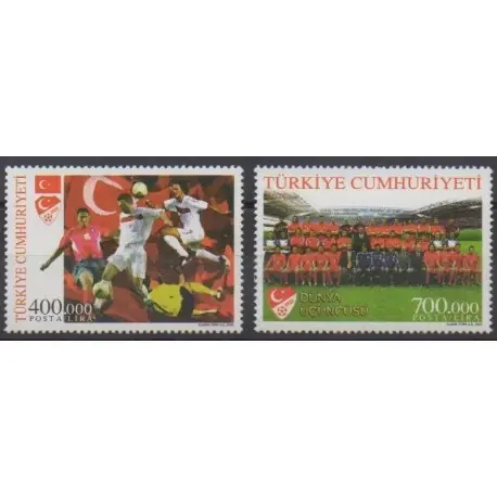 Turquie - 2002 - No 3046/3047 - Coupe du monde de football Super Prix