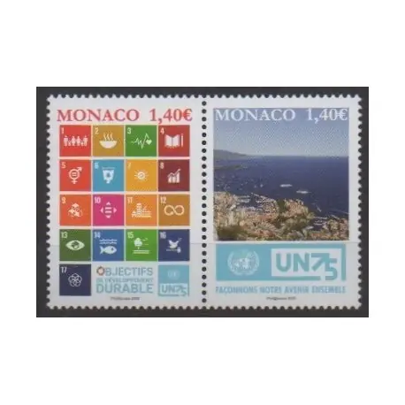 Prix Bas Monaco - 2020 - No 3254/3255 - Nations Unies - Environnement