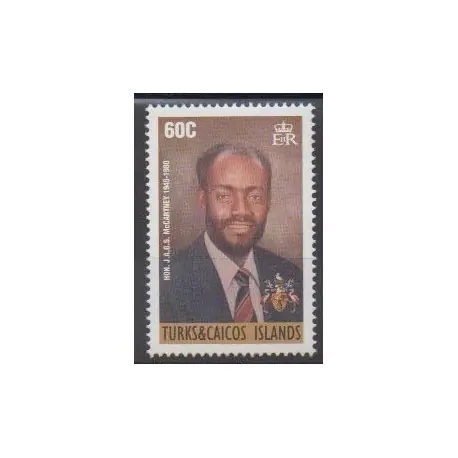 Turks et Caiques (Iles) - 1996 - No 1218 - Célébrités Prix Cassé