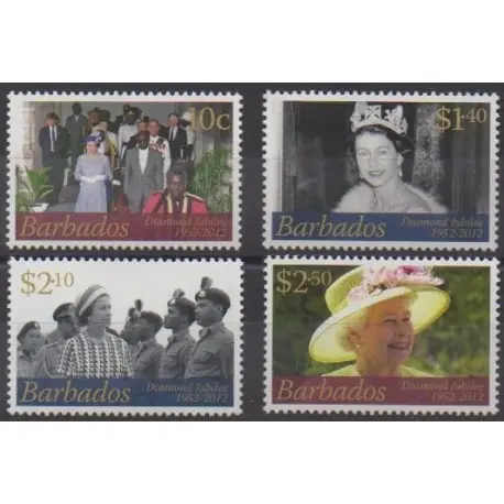 Barbade - 2012 - No 1245/1248 - Royauté - Principauté Édition Limitée