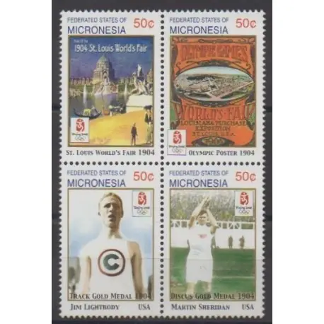 Prix Choc Micronésie - 2008 - No 1578/1581 - Jeux Olympiques d'été