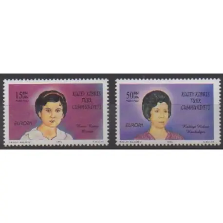 Turquie - Chypre du nord - 1996 - No 392/393 - Célébrités - Europa Prix Choc
