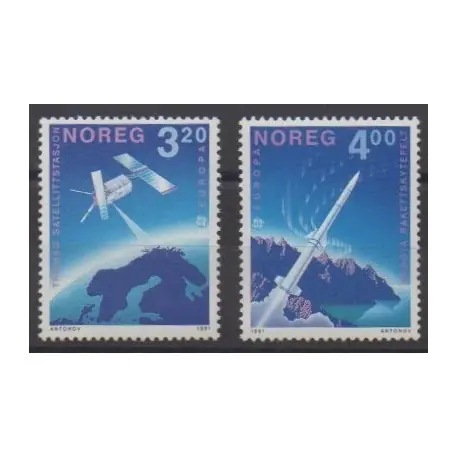 Norvège - 1991 - No 1019/1020 - Espace - Europa Populaire