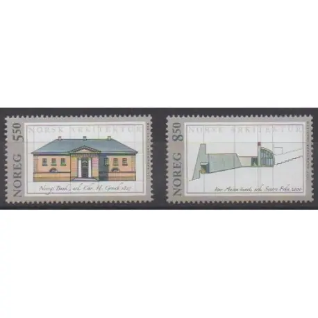 Livraison Gratuite Norvège - 2001 - No 1336/1337 - Architecture