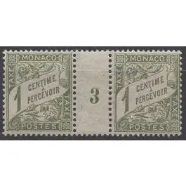 Timbre de collection Monaco - Taxe 01 Millsime 3 (1913) Super Prix