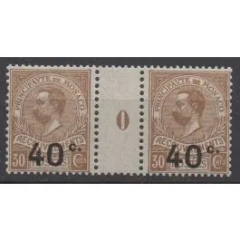 Promotion Saisonnière Timbre de collection Monaco - Taxe 12 Millsime 0 (1910)