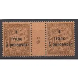 Prix Réduit Timbre de collection Monaco - Taxe 17 Millsime 5 (1925)