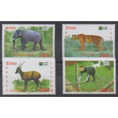 Laos - 2011 - No 1813/1816 - Mammifères - Espèces menacées - WWF Remise