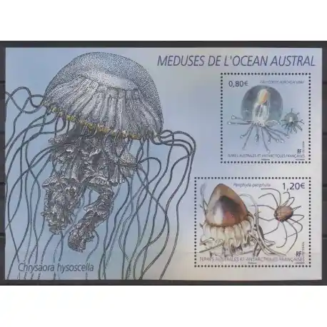 Certifié TAAF - Blocs et feuillets - 2021 - No F963 - Vie marine - Méduses de l'océan austral