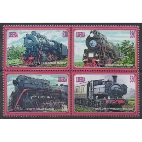 Prix Bas Liberia - 2004 - No 4195/4198 - Chemins de fer
