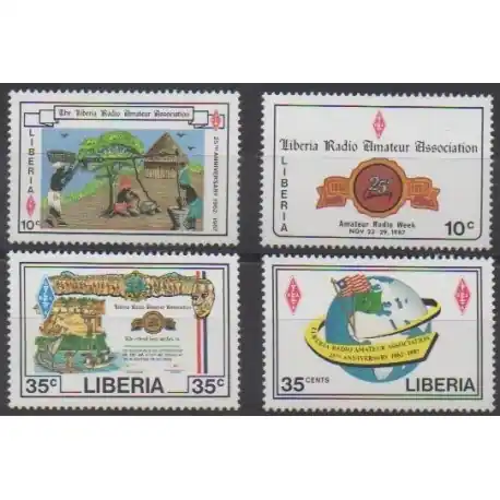 Nouvel Arrivage Liberia - 1987 - No 1055/1058 - Télécommunications