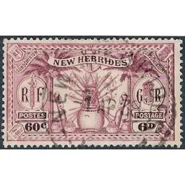 Fait Main Timbre de collection Nlles Hebrides - 096