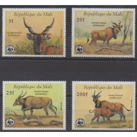 Bon Marché Mali - 1986 - No 538/541 - Mammifères - Espèces menacées - WWF