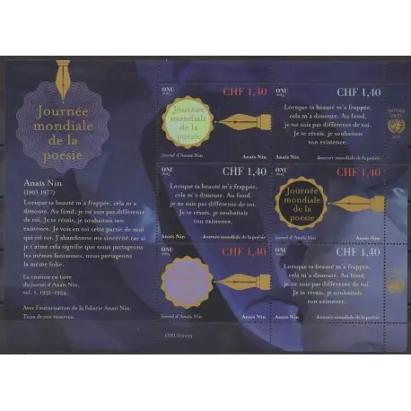 Promotion Saisonnière Nations Unies (ONU - Genève) - 2015 - No 907/912 - Littérature