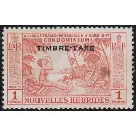 Original Timbre de collection Nlles Hebrides - Taxe 40