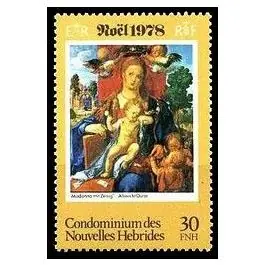 Fait Main Timbre de collection Nlles Hebrides - 543