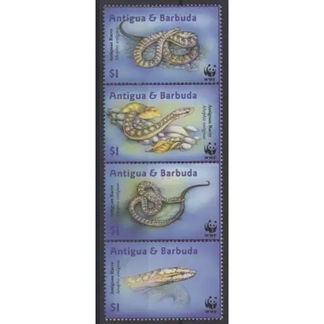 Antigua et Barbuda - 2002 - No 3283/3286 - Reptiles - Espèces menacées - WWF Premium